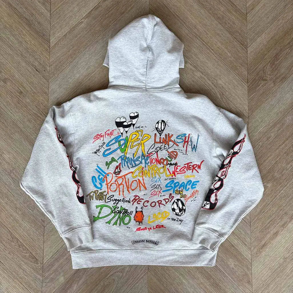 Chrome Hearts Sex Records Hoodie Grey Multicoloured