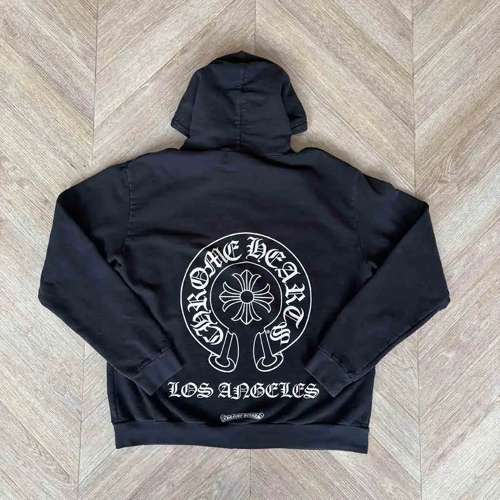 Chrome Hearts Exclusive LA Horseshoe Zip-Up Hoodie - Black