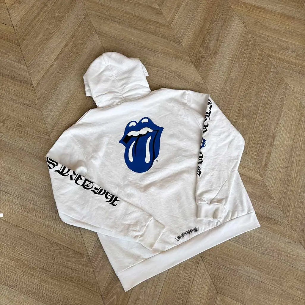 Chrome Hearts Rolling Stones White Hoodie