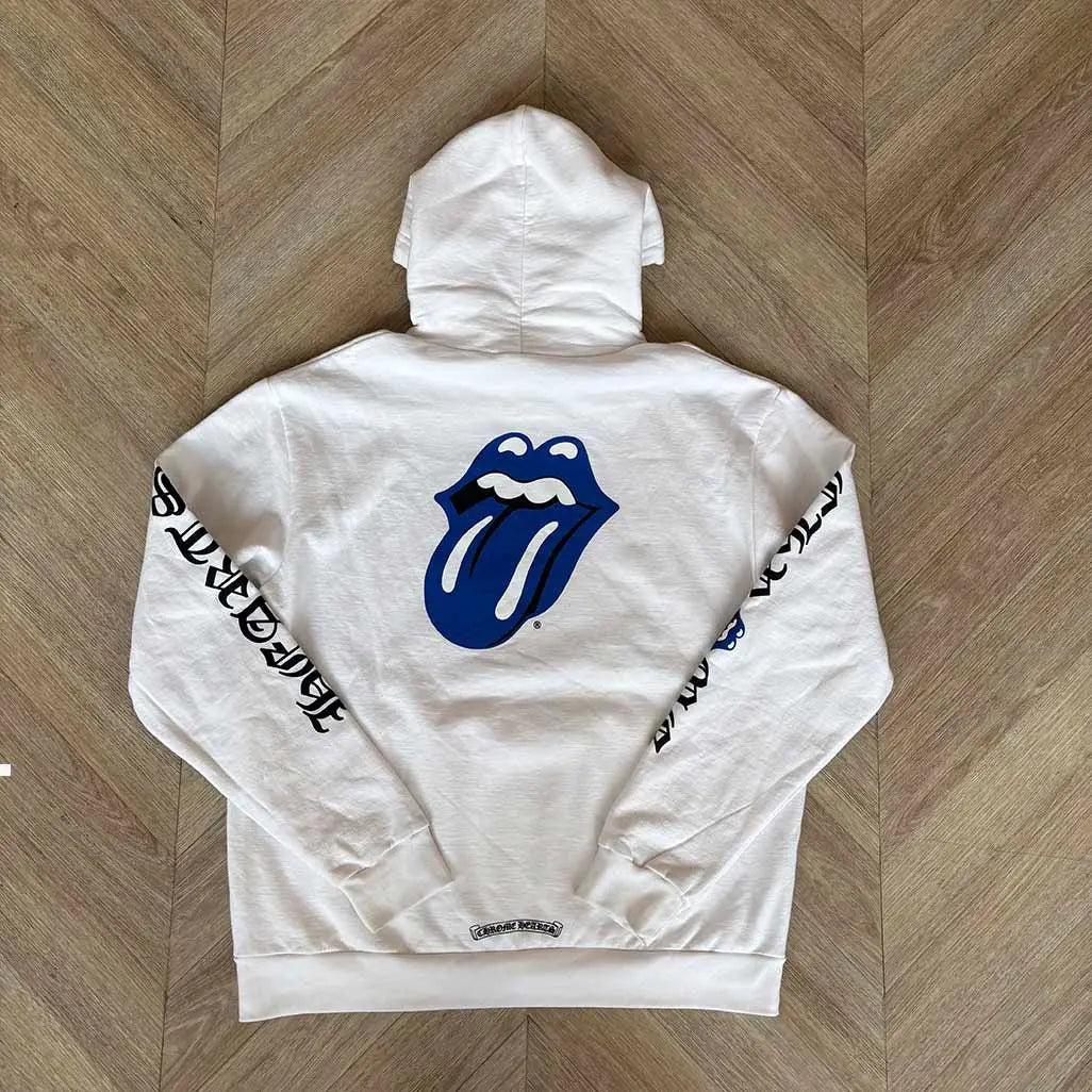 Chrome Hearts Rolling Stones White Hoodie
