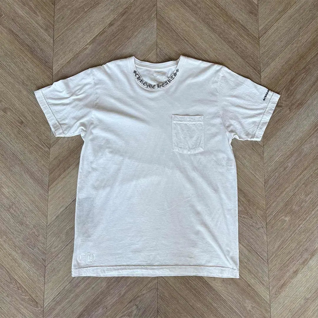 Chrome Hearts Collar Text White Tshirt