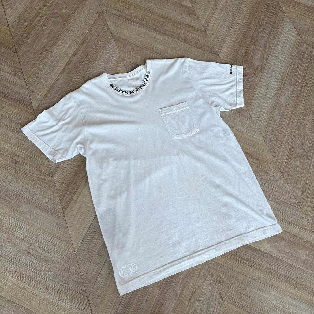 Chrome Hearts Collar Text White Tshirt