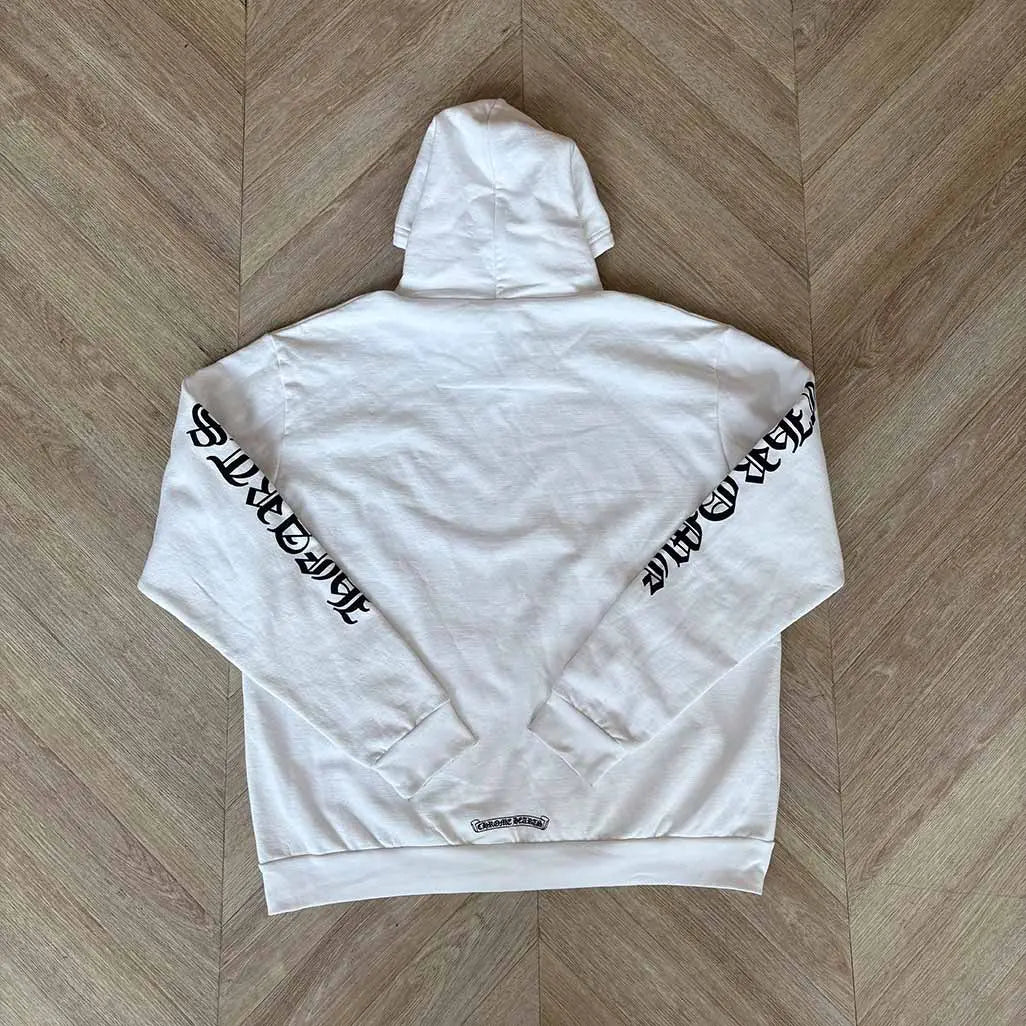 Chrome Hearts White Zip Up Hoodie