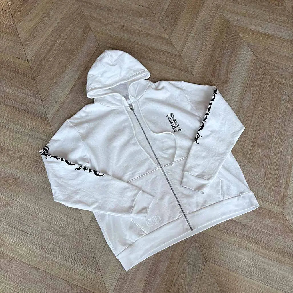 Chrome Hearts White Zip Up Hoodie