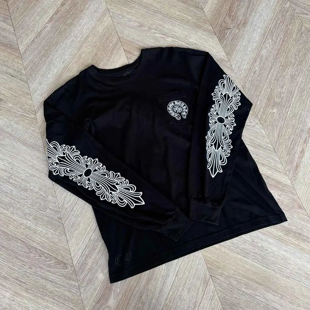 Chrome Hearts Miami Longsleeve Black Horseshoe Floral
