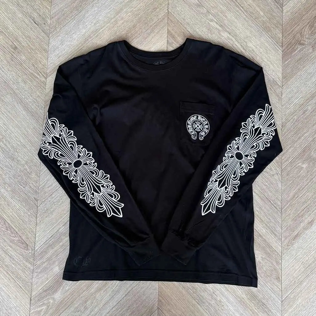 Chrome Hearts Miami Longsleeve Black Horseshoe Floral
