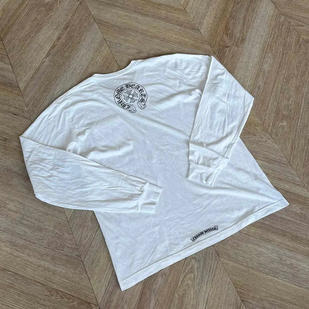 Chrome Hearts Floral Horseshoe White LongSleeve