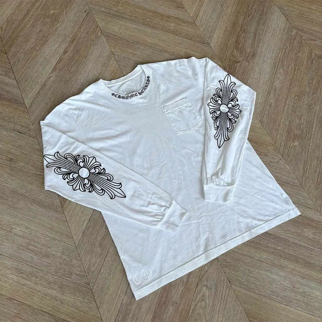 Chrome Hearts Floral Horseshoe White LongSleeve