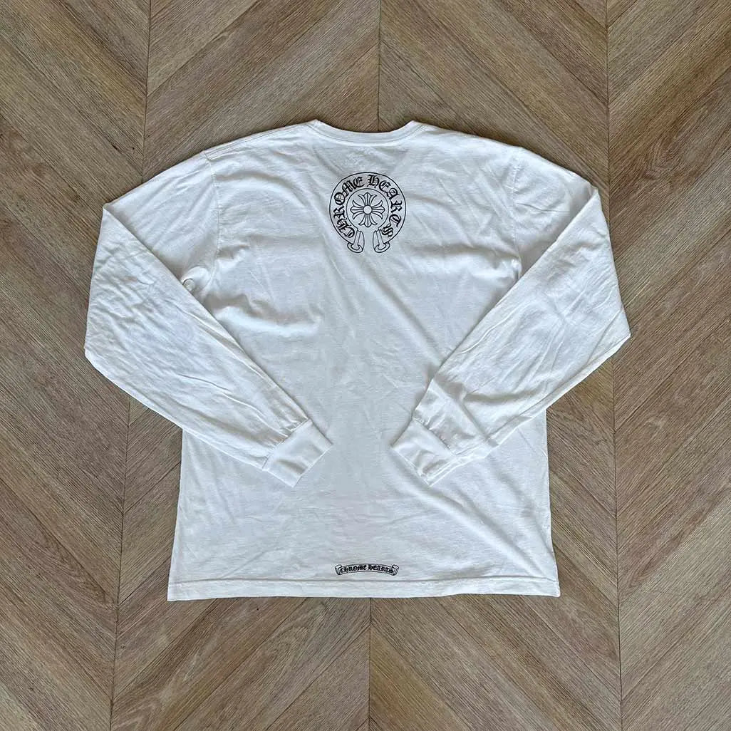 Chrome Hearts Floral Horseshoe White LongSleeve