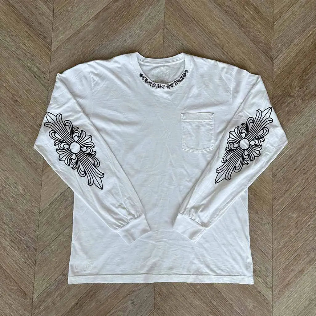 Chrome Hearts Floral Horseshoe White LongSleeve