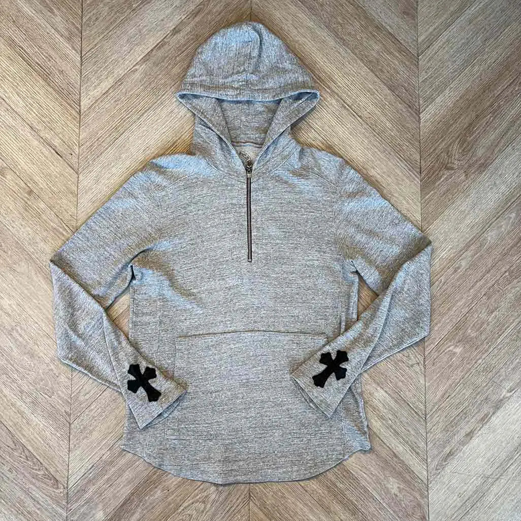 Chrome Hearts Grey Hoodie Black Patch Wrist