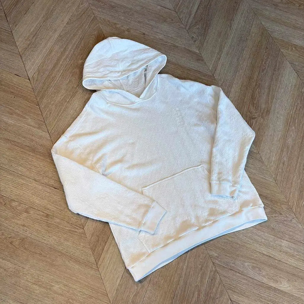 Chrome Hearts White Hoodie Flannel Pattern