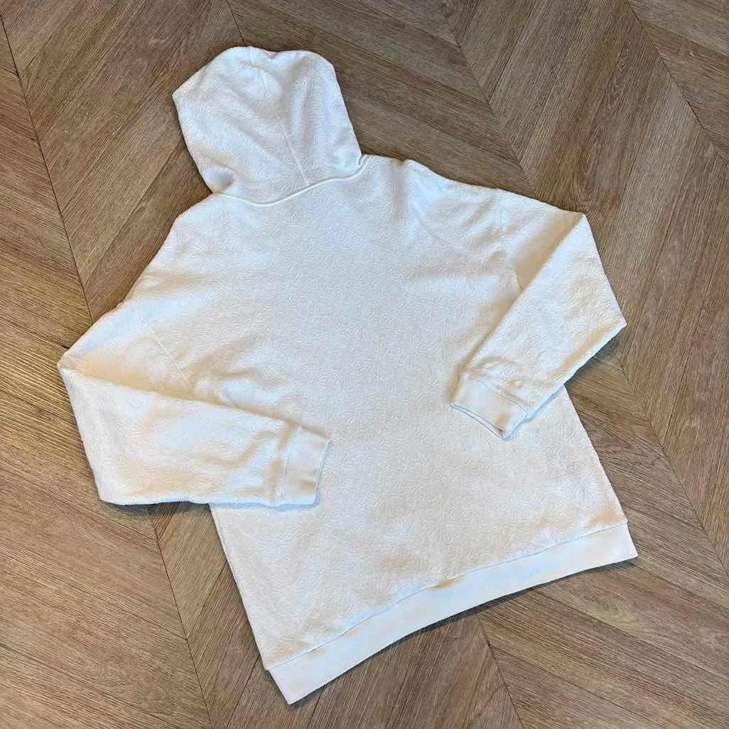 Chrome Hearts White Hoodie Flannel Pattern