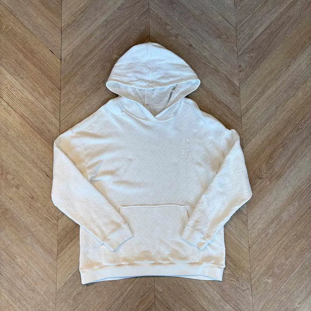Chrome Hearts White Hoodie Flannel Pattern