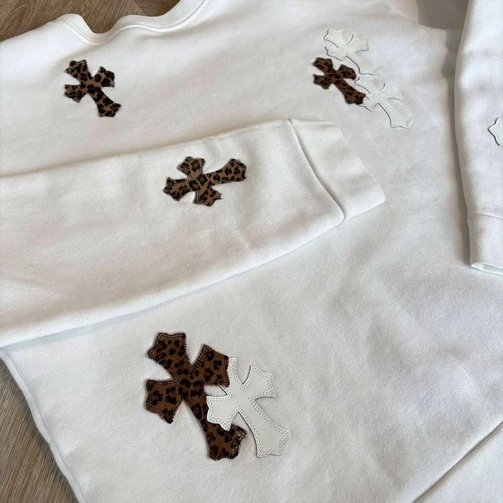 Chrome Hearts White Jumper Animal Patches