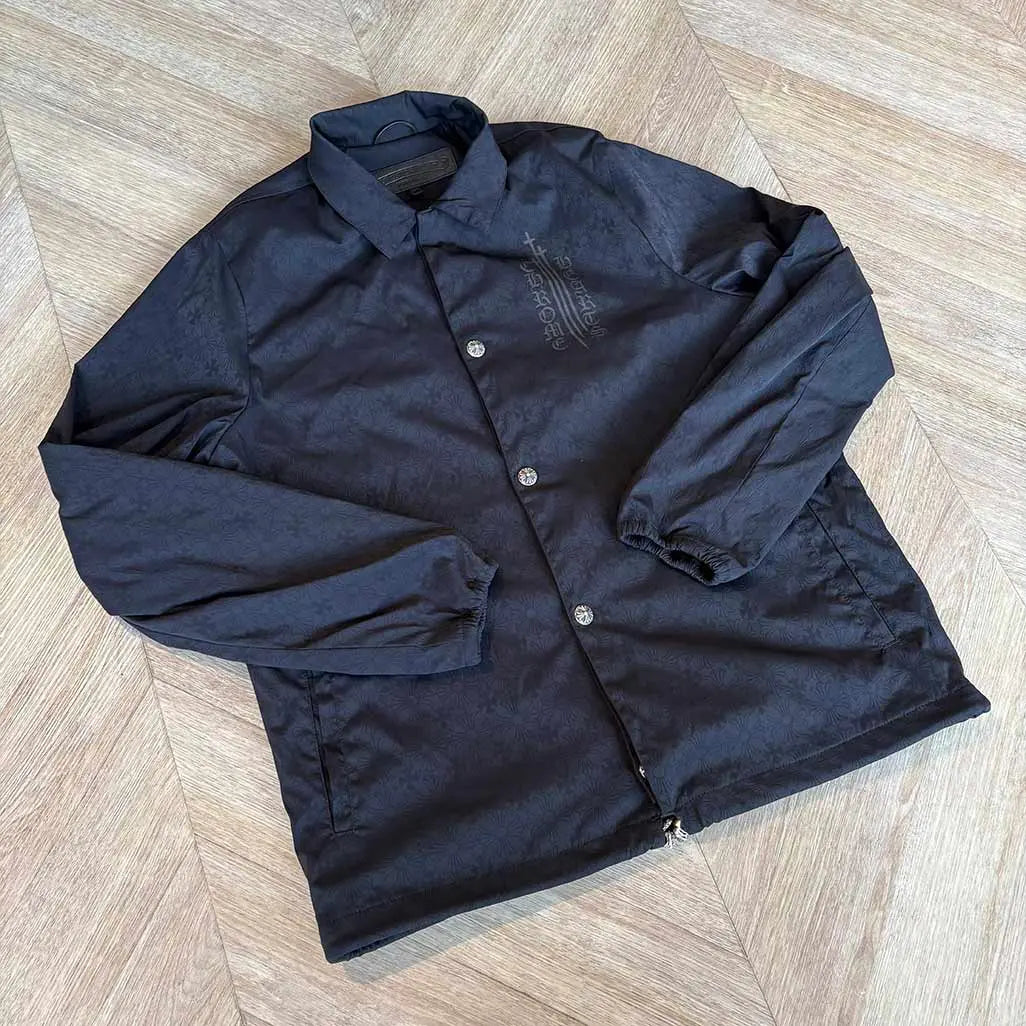 Chrome Hearts Black Coach Jacket Back Text