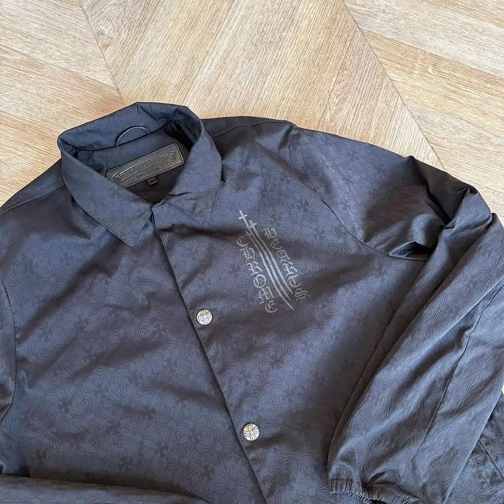 Chrome Hearts Black Coach Jacket Back Text