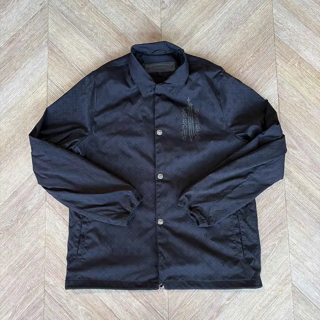 Chrome Hearts Black Coach Jacket Back Text