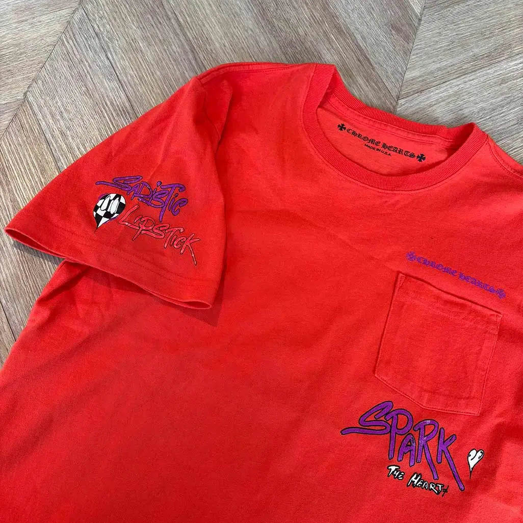 Chrome Hearts Red Purple “Sick Heart” Tshirt