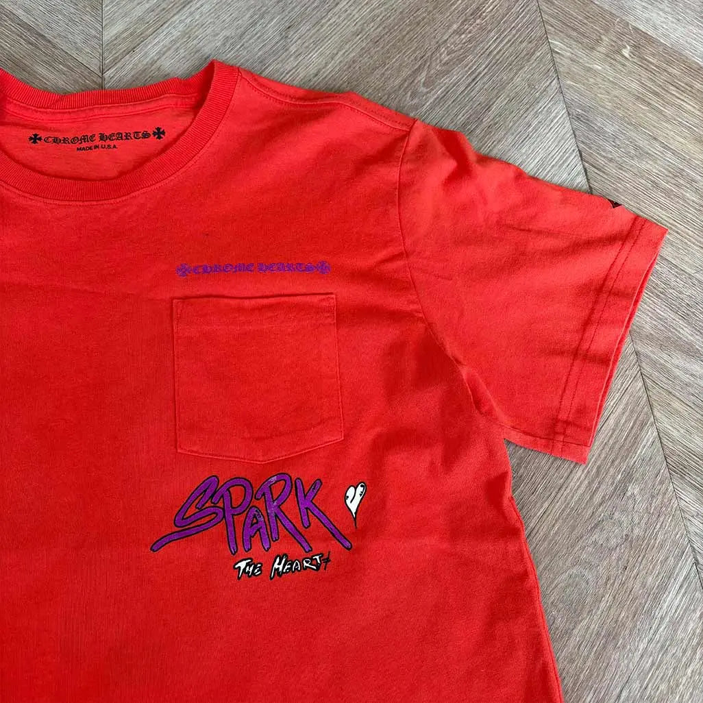 Chrome Hearts Red Purple “Sick Heart” Tshirt