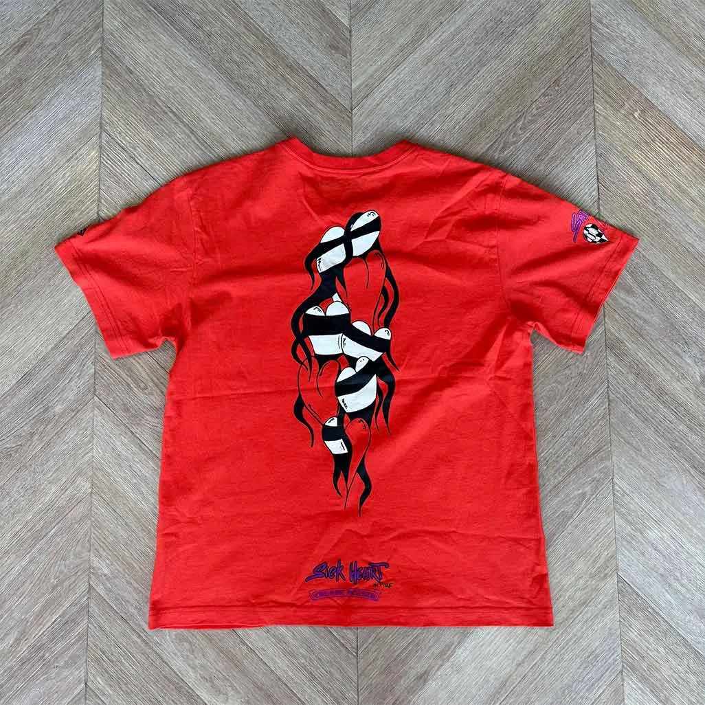 Chrome Hearts Red Purple “Sick Heart” Tshirt