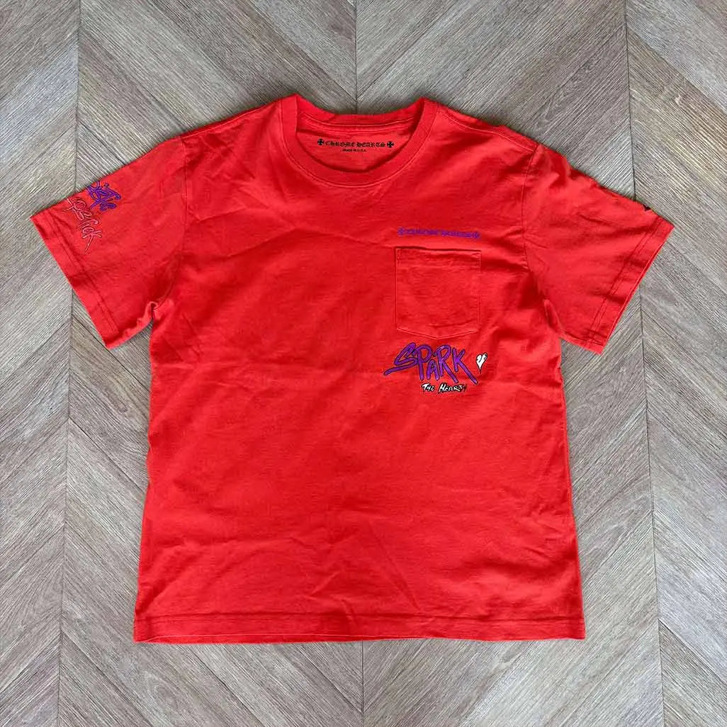 Chrome Hearts Red Purple “Sick Heart” Tshirt