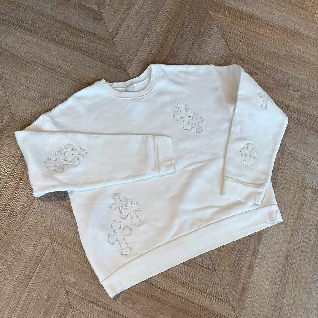 Chrome Hearts Patches White Jumper