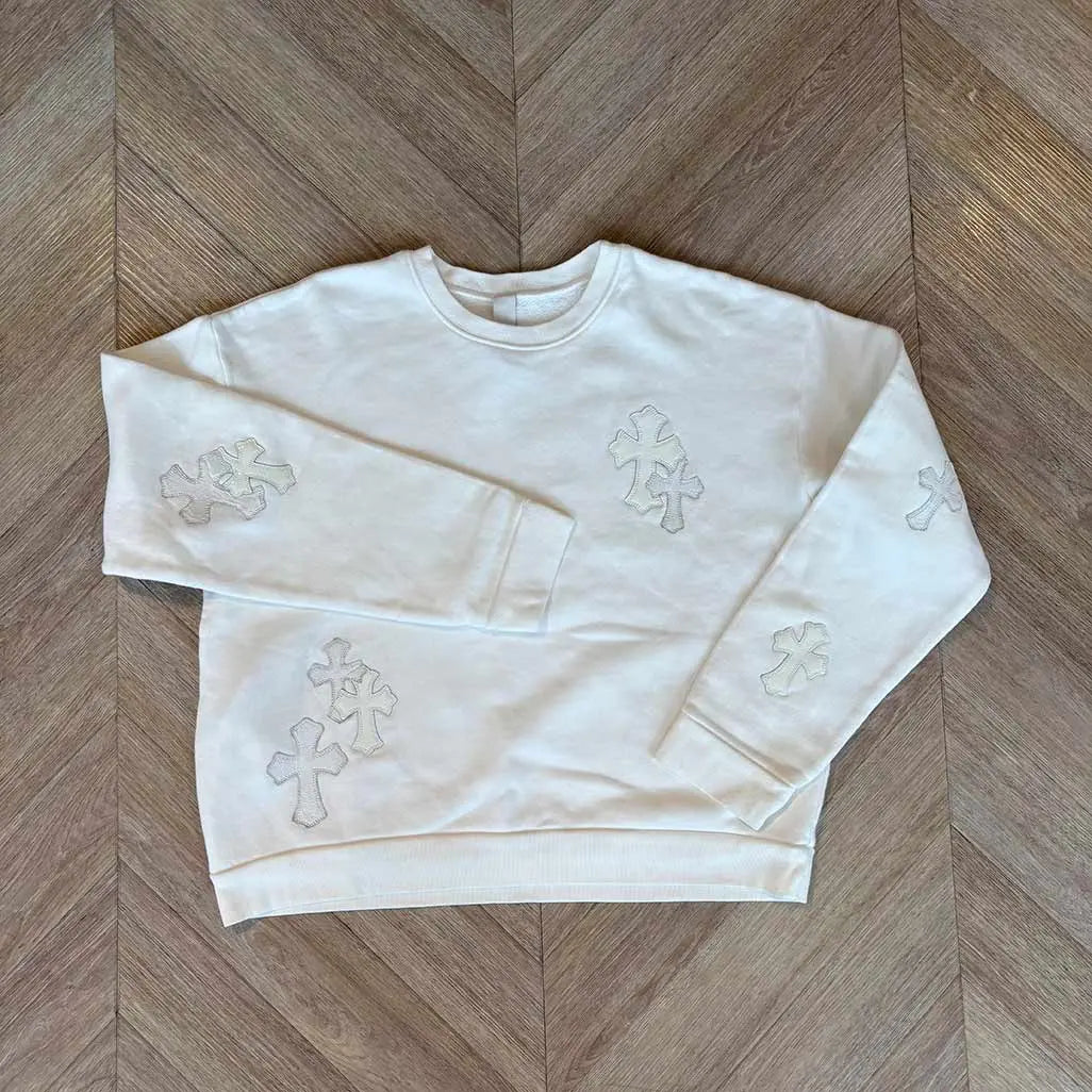 Chrome Hearts Patches White Jumper