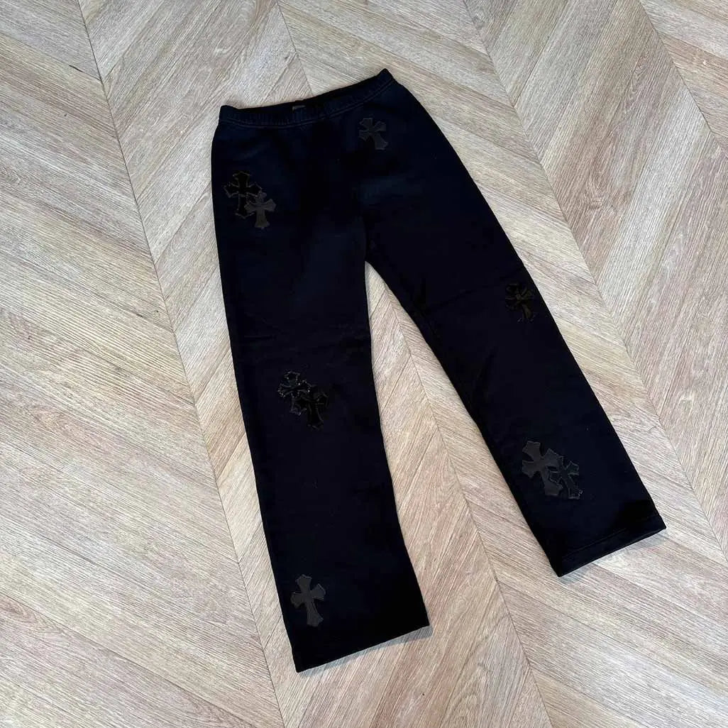 Chrome Hearts Black Patches Trackies 2