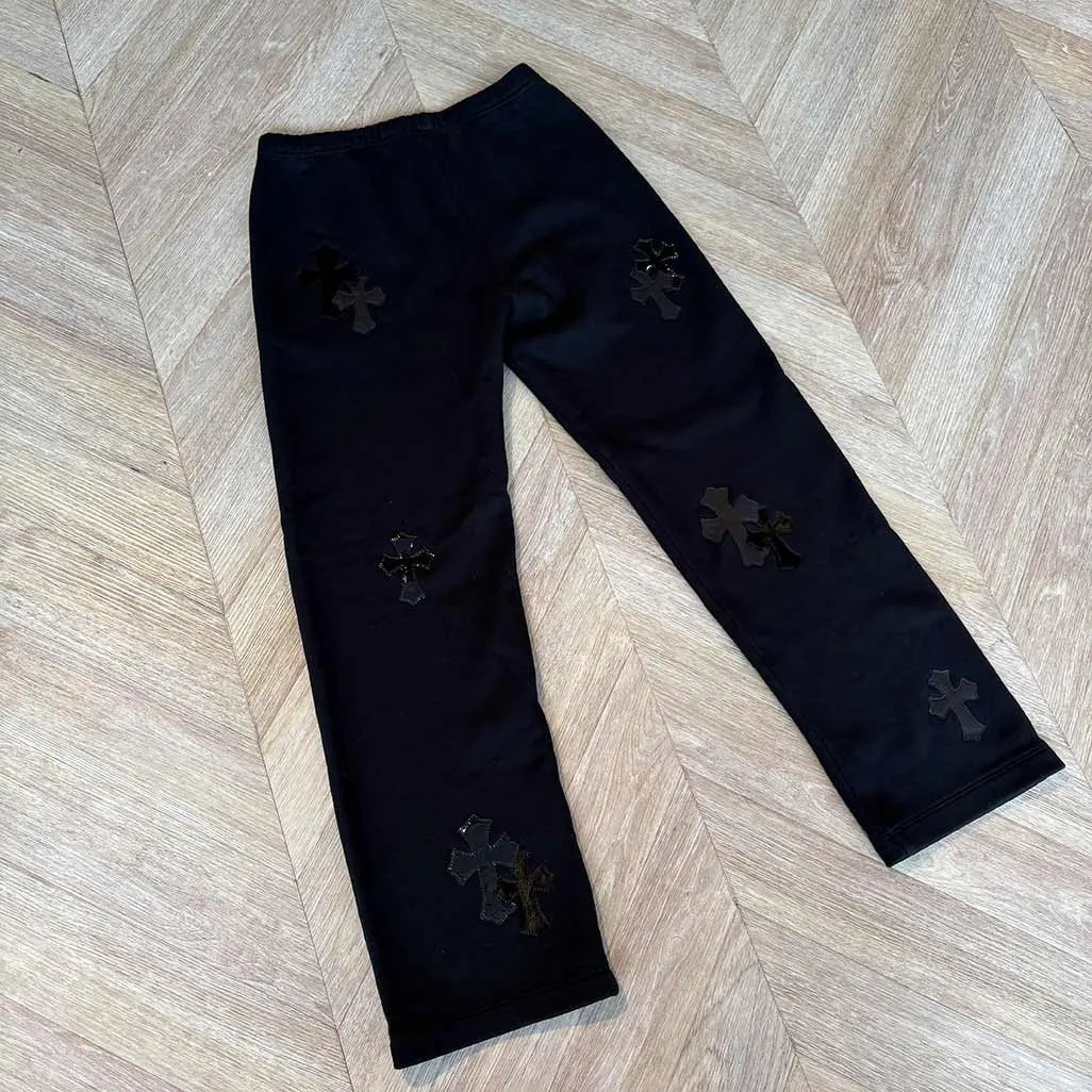 Chrome Hearts Black Patches Trackies 2