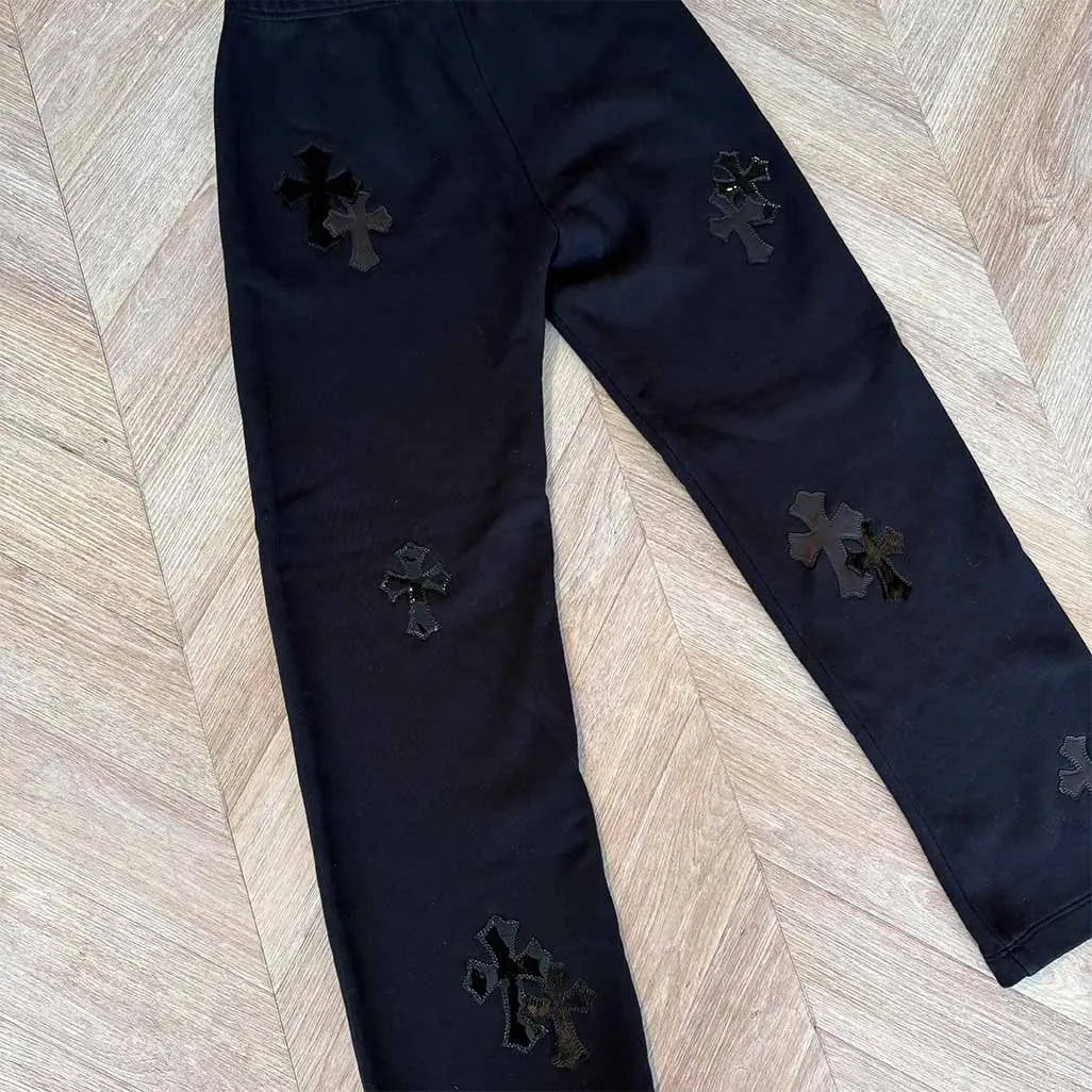 Chrome Hearts Black Patches Trackies 2