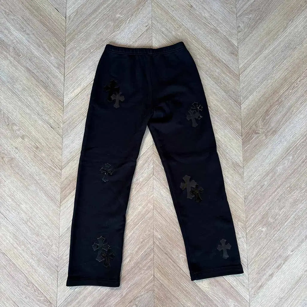 Chrome Hearts Black Patches Trackies 2