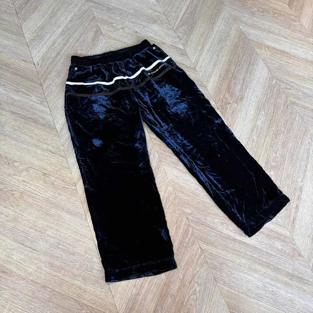 Chrome Hearts Navy Velour Trackies