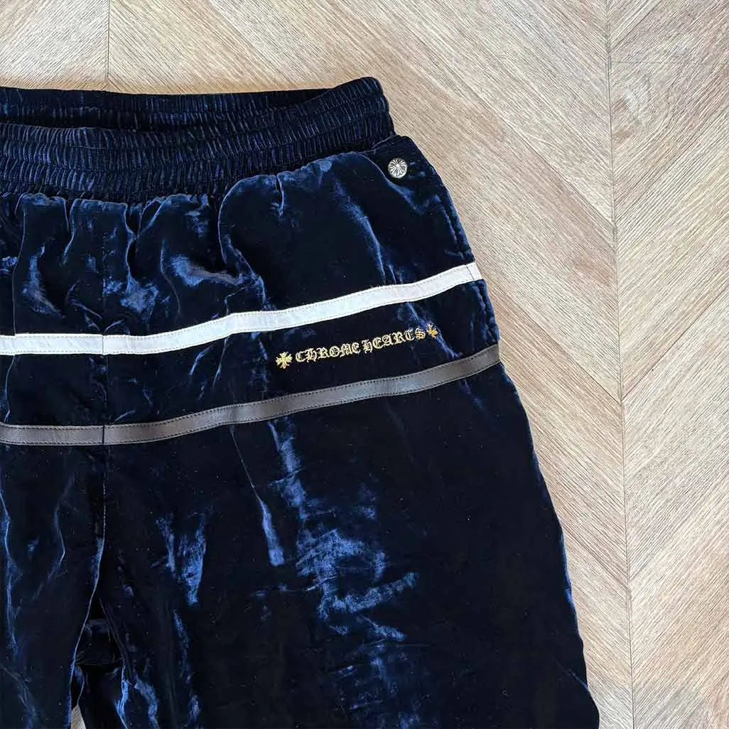 Chrome Hearts Navy Velour Trackies