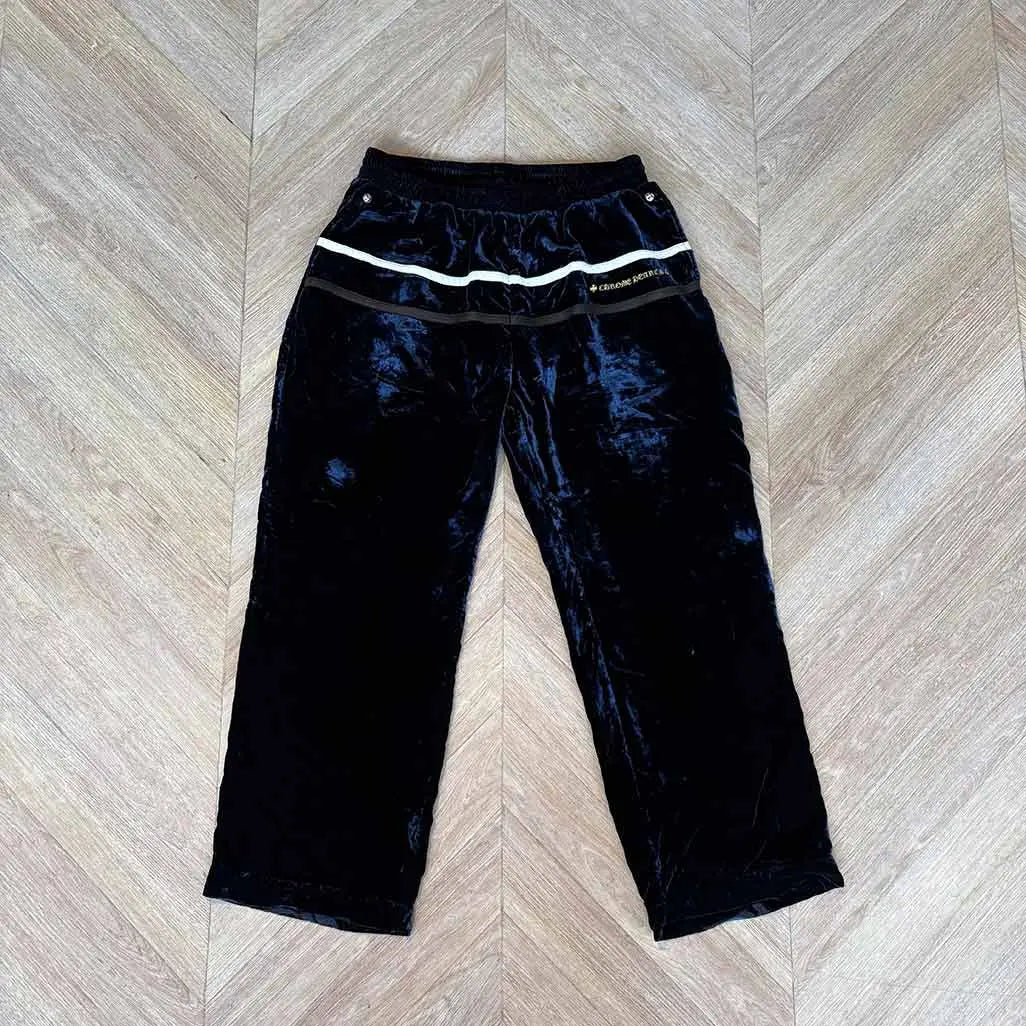 Chrome Hearts Navy Velour Trackies