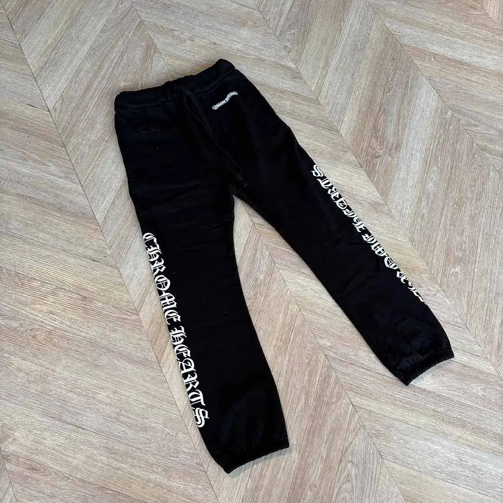 Chrome Hearts Black Trackies Leg Design