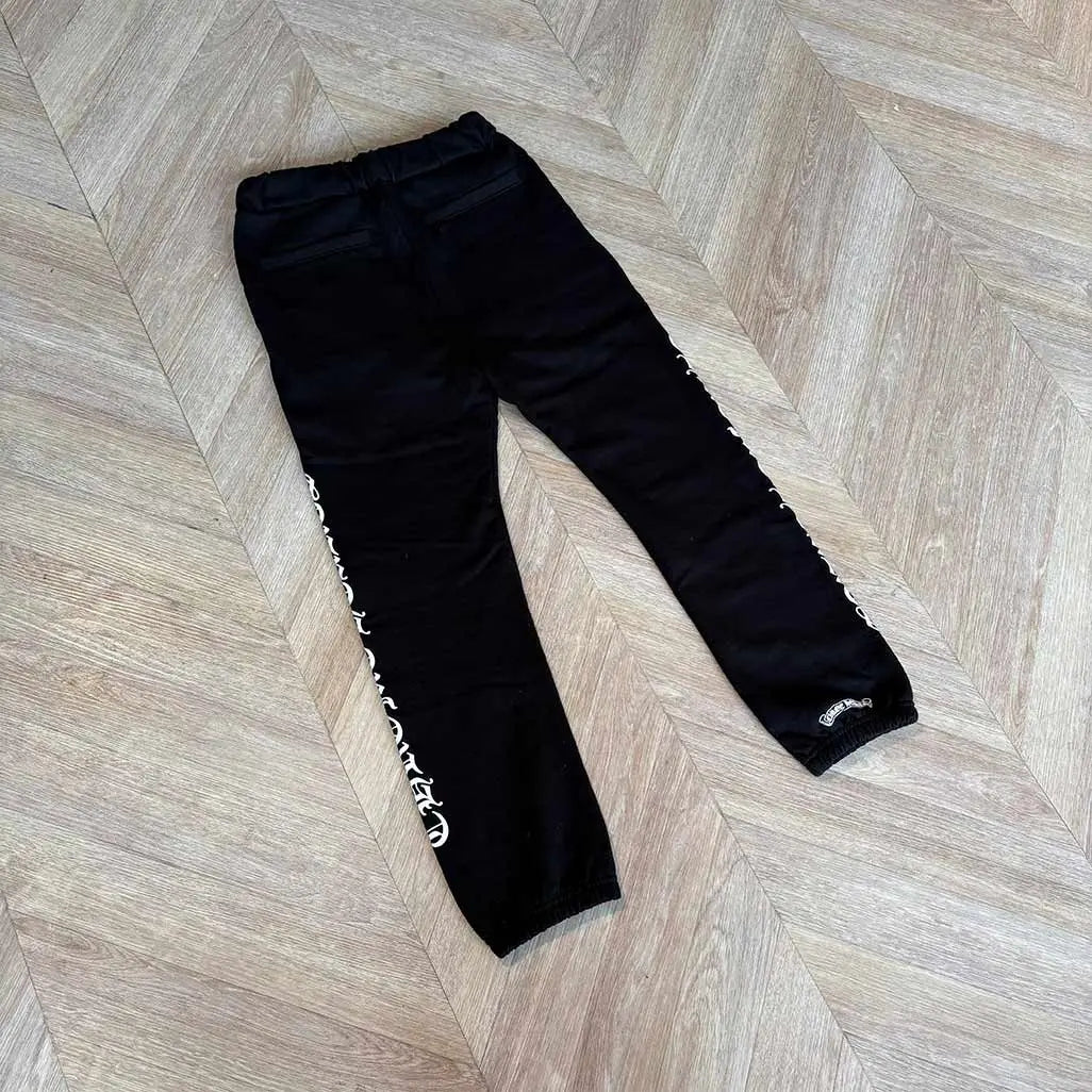 Chrome Hearts Black Trackies Leg Design