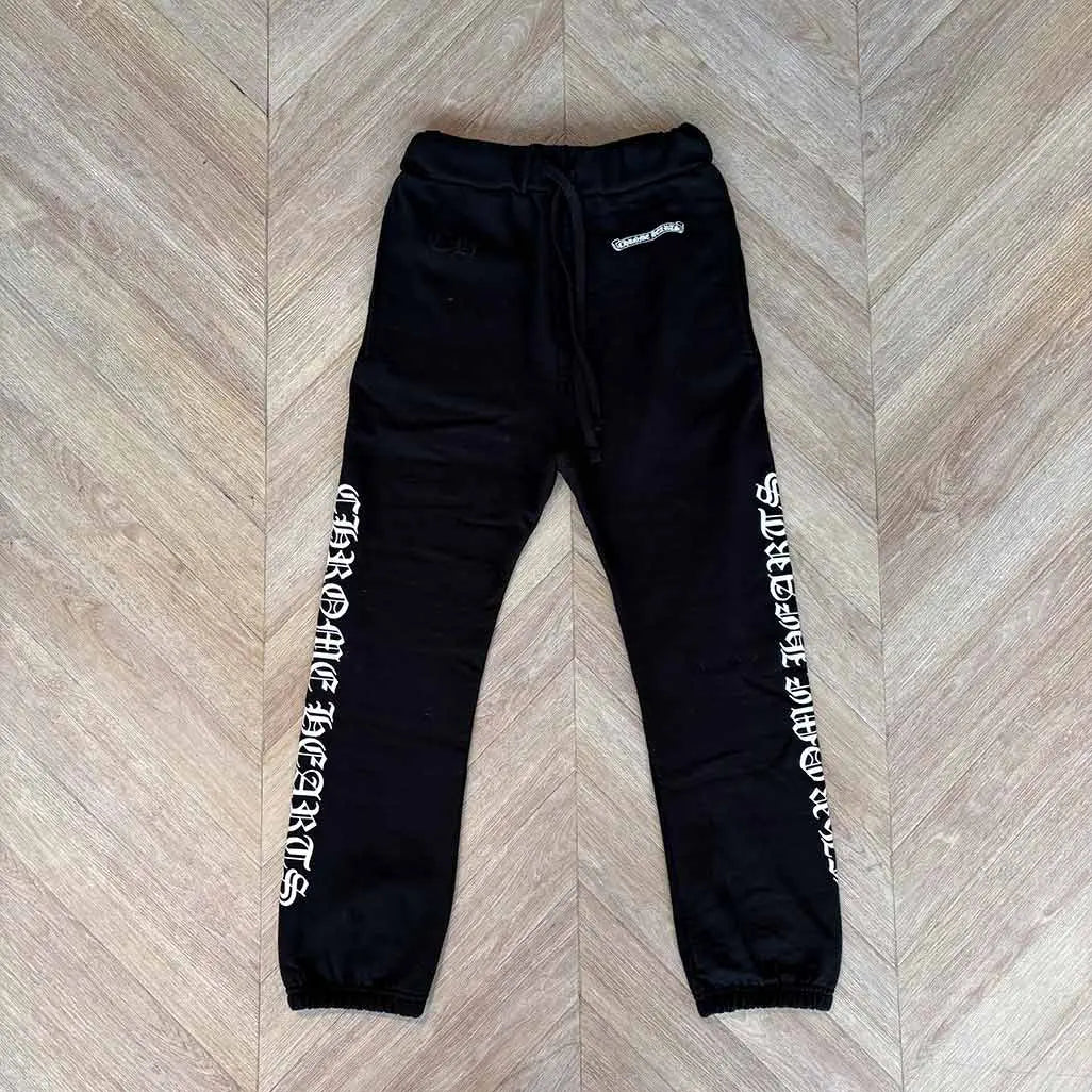 Chrome Hearts Black Trackies Leg Design
