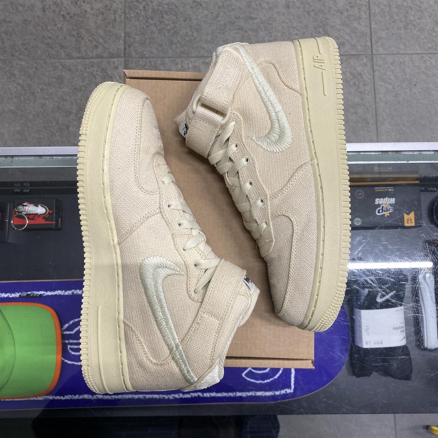 Nike Air Force 1 Mid Stussy 'Fossil' UK7.5 (No Box)