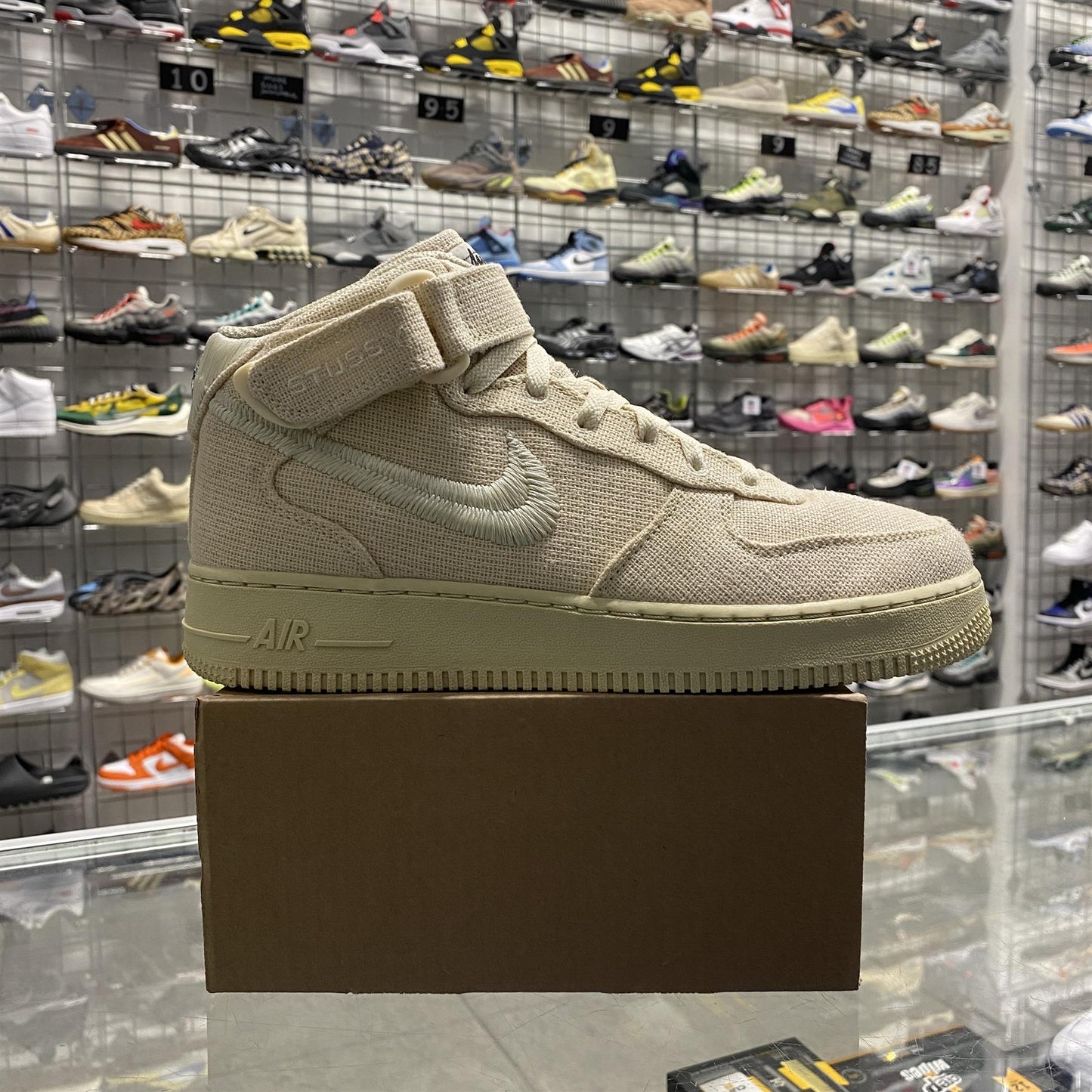 Nike Air Force 1 Mid Stussy 'Fossil' UK7.5 (No Box)