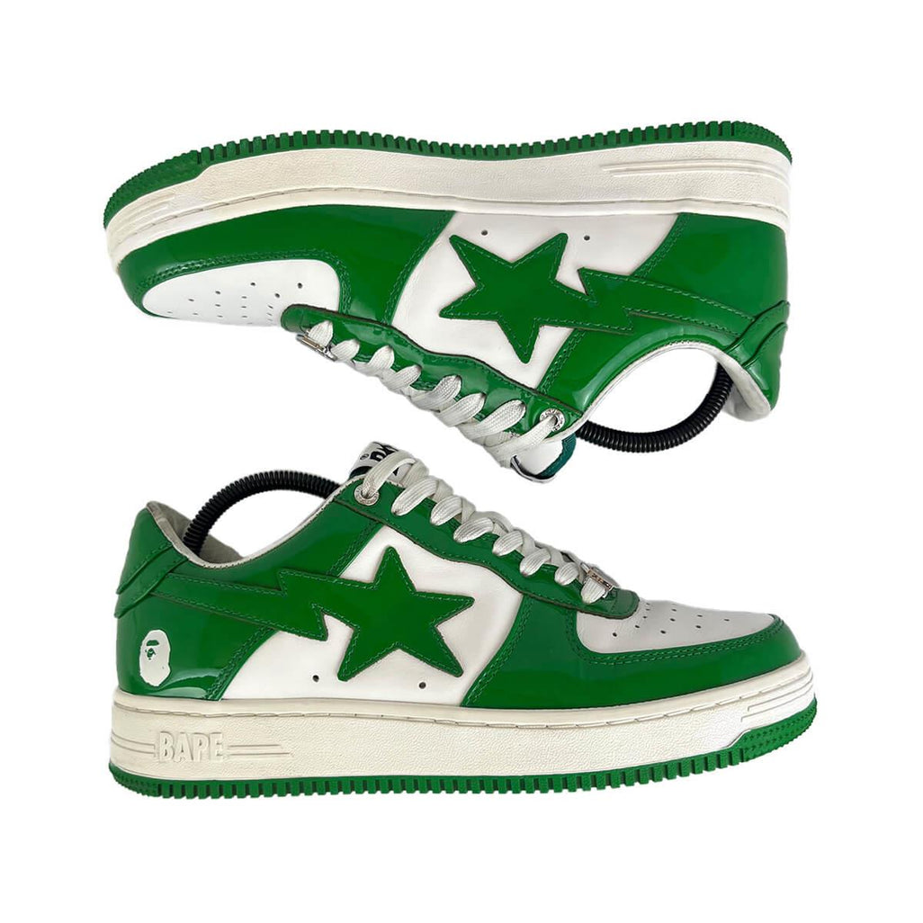 A Bathing Ape Bape Sta 'Patent Leather Green White' UK8