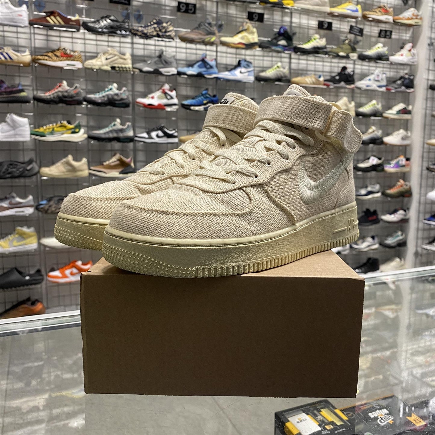 Nike Air Force 1 Mid Stussy 'Fossil' UK7.5 (No Box)