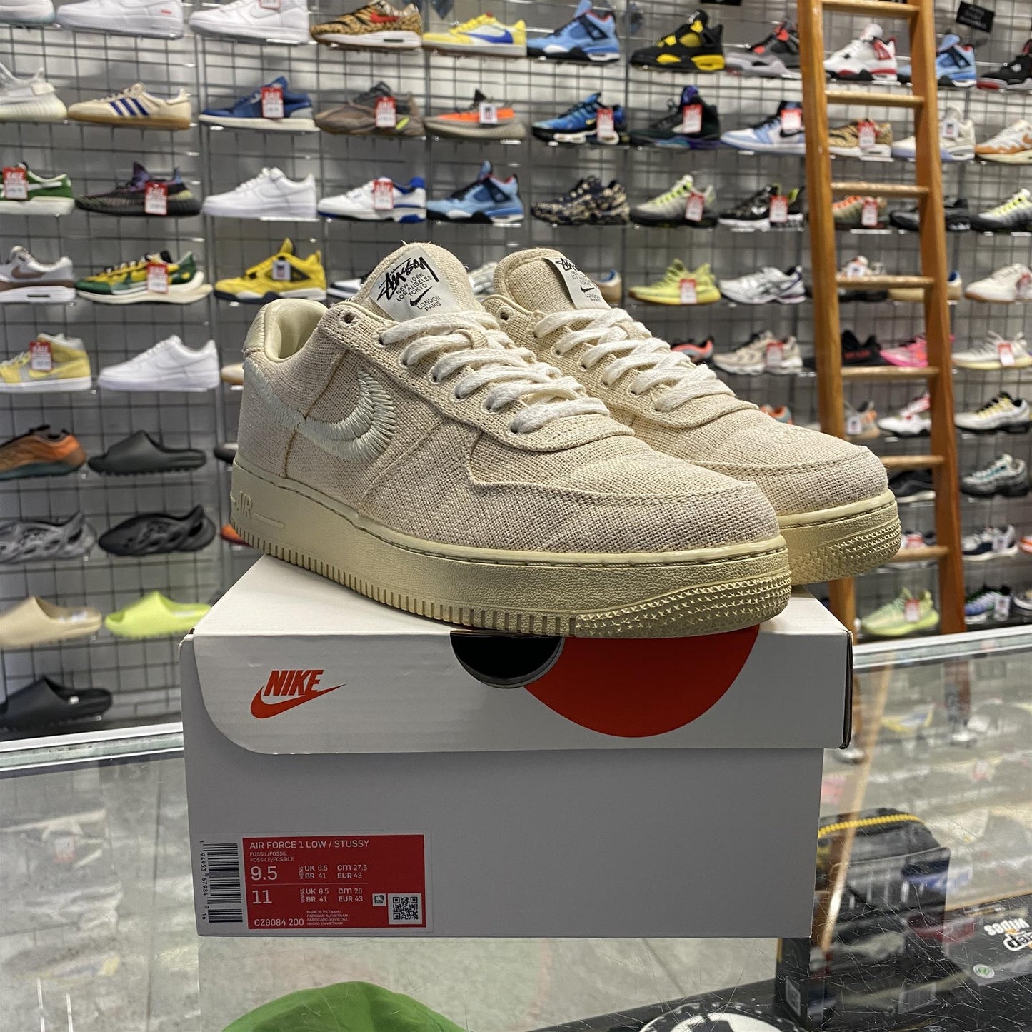 Nike Air Force 1 Low Stussy 'Fossil' UK8.5