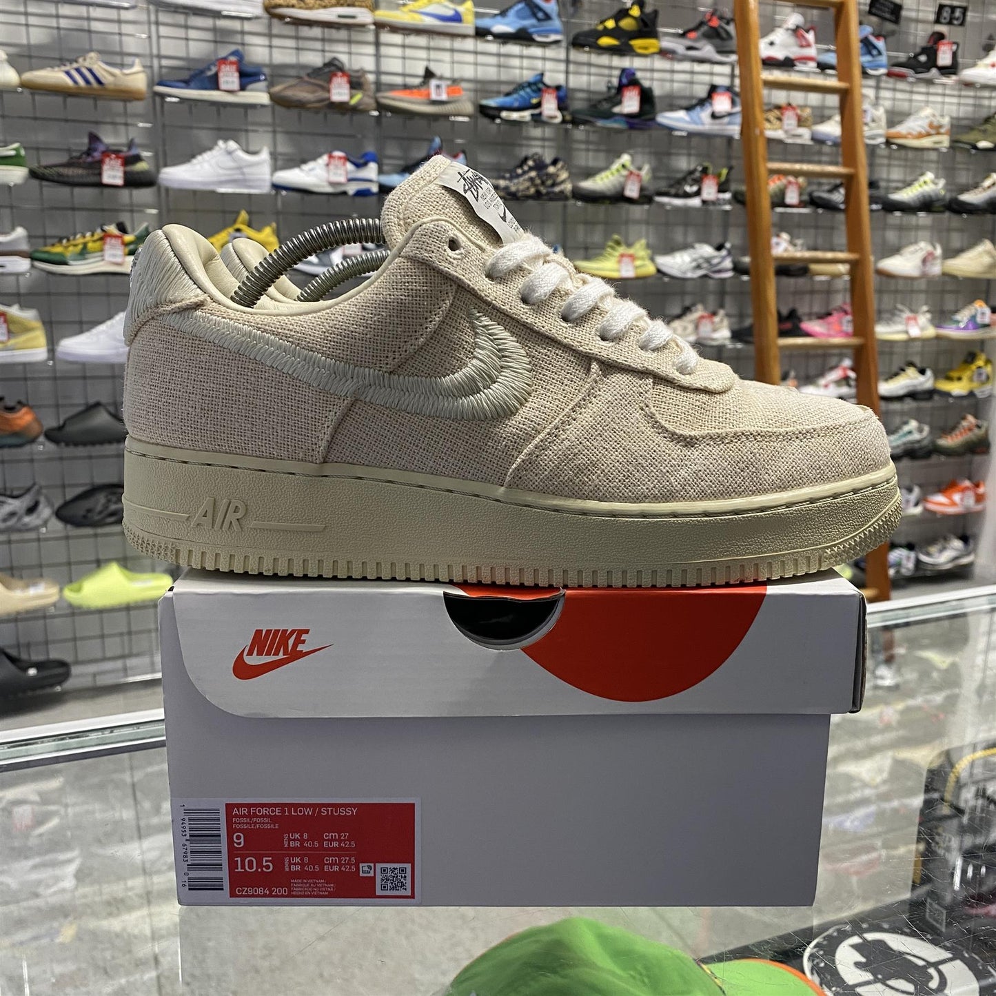 Nike Air Force 1 Low Stussy 'Fossil' UK8