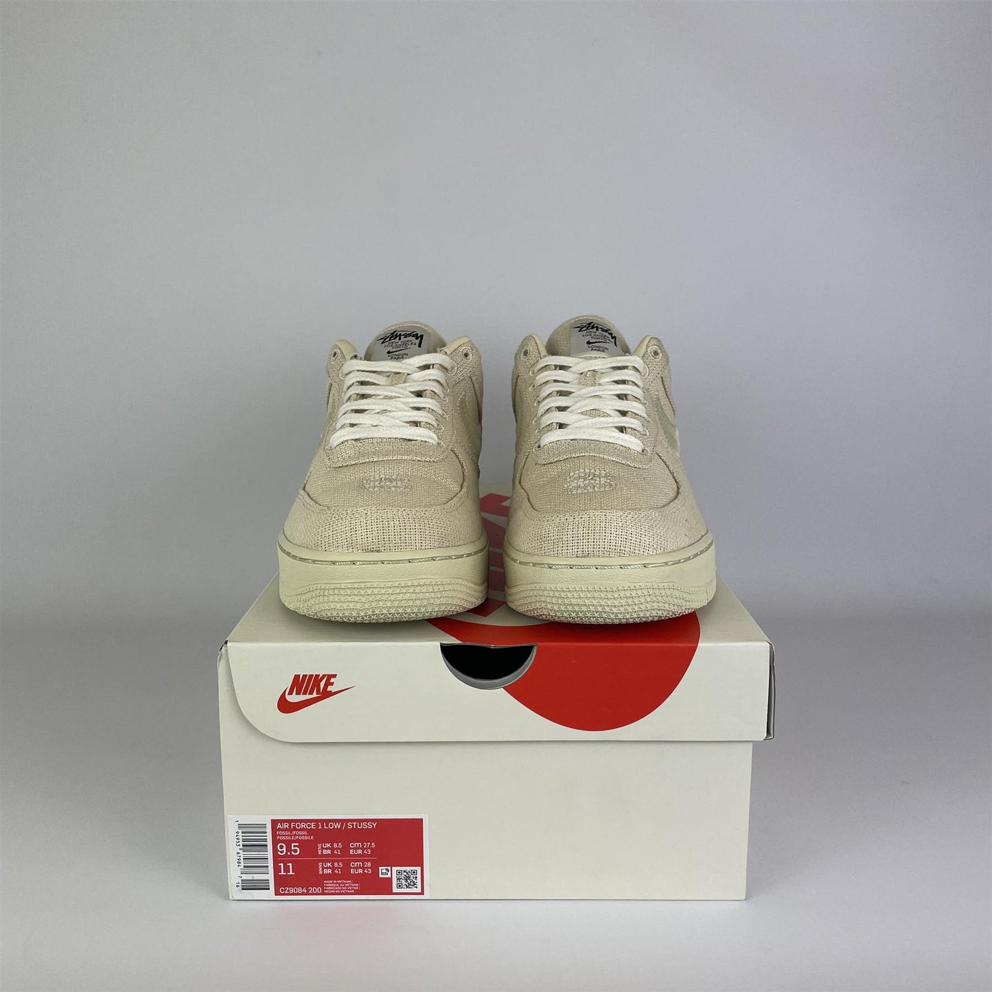 Nike Air Force 1 Low Stussy Fossil UK8.5