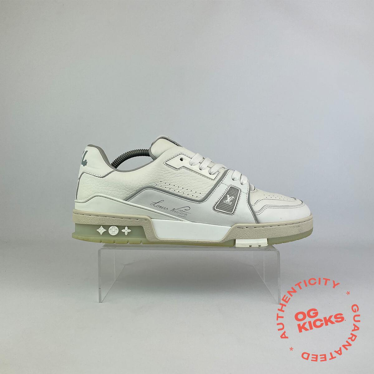 Louis Vuitton Trainer White Grey Signature (No Box) UK7.5