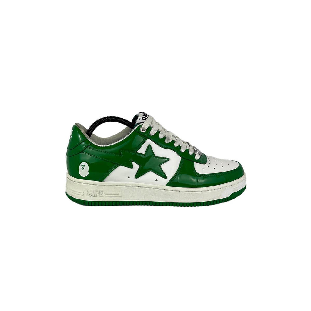 A Bathing Ape Bape Sta 'Patent Leather Green White' UK8