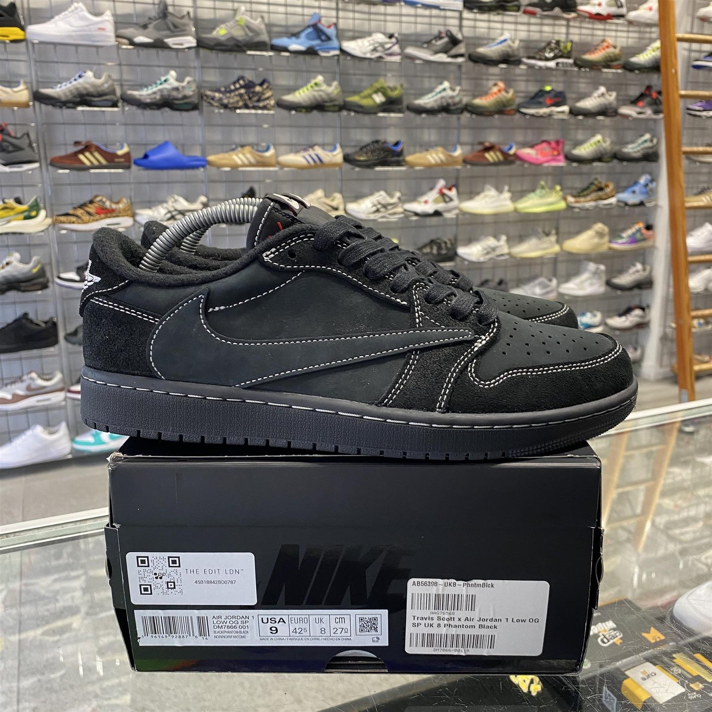 Jordan 1 Retro Low OG SP Travis Scott 'Black Phantom' UK8