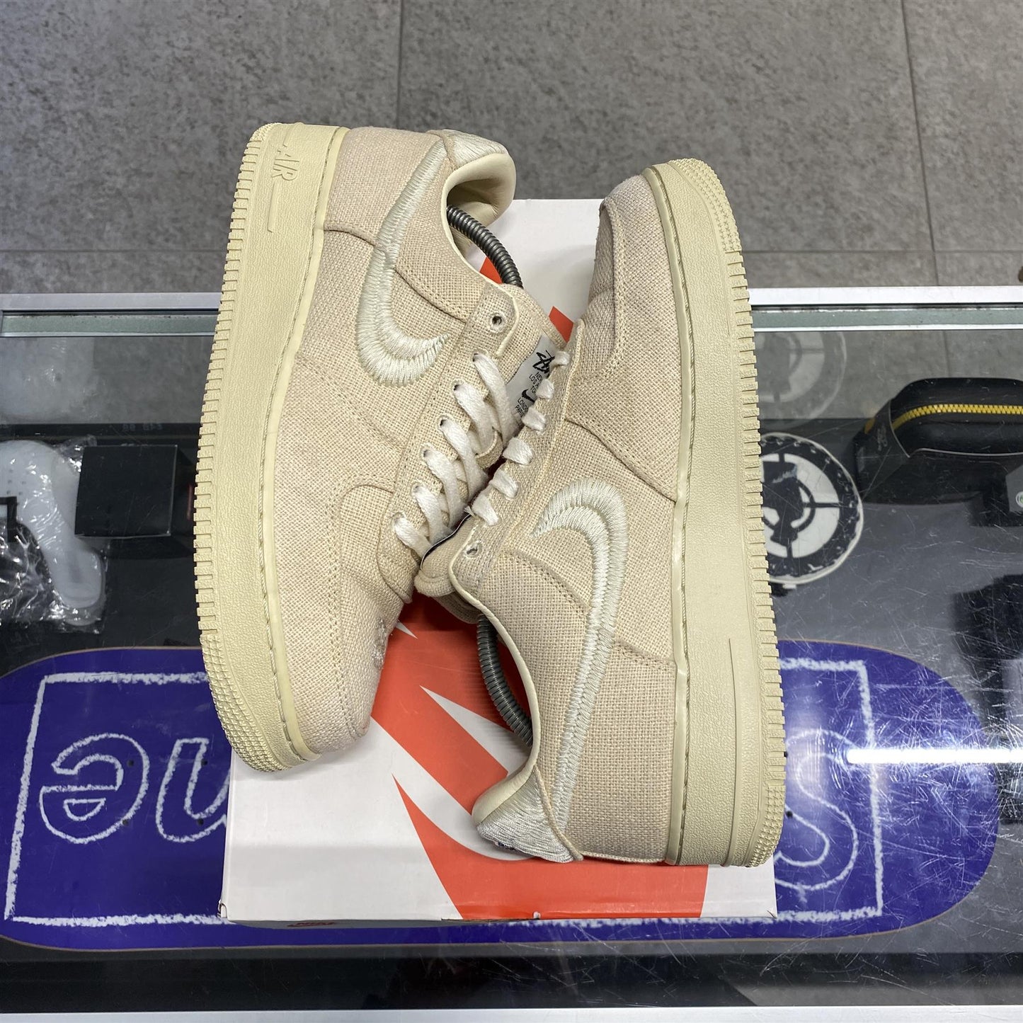 Nike Air Force 1 Low Stussy 'Fossil' UK8