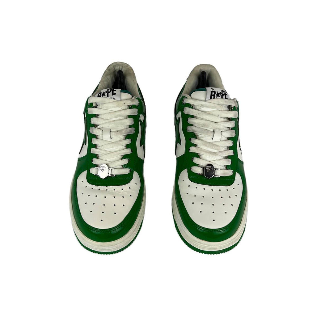 A Bathing Ape Bape Sta 'Patent Leather Green White' UK8